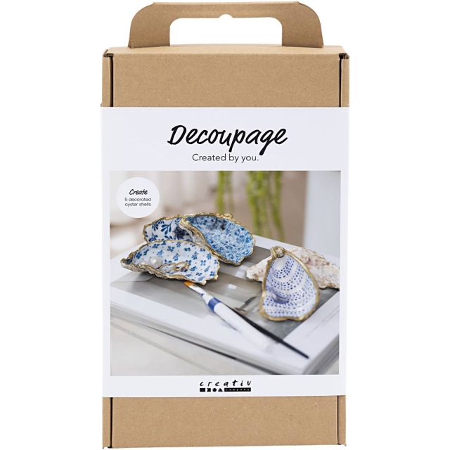 Creative Toys Creativ - Pysselkit Decoupage, Ostronskal, blå, (977787)