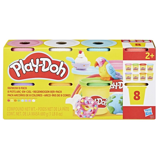 PLAY-DOH Compound 8 Pack, Rainbow, 3 Oz Regnbåge