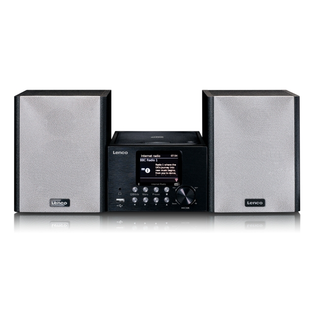 Lenco Mikroapparat med internet/ DAB+ radio Bluetooth® CD MP3 Svart
