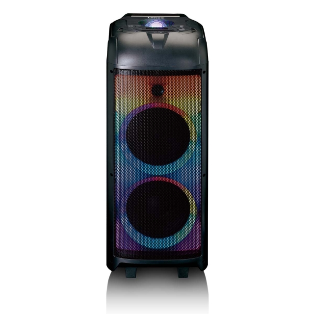 Lenco PA med LED-belysning i hela fronten och discokula