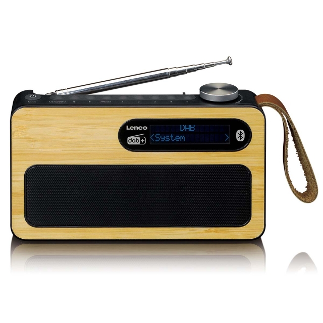 Lenco Bärbar DAB+/ FM-radio med Bluetooth® Bamboo Black