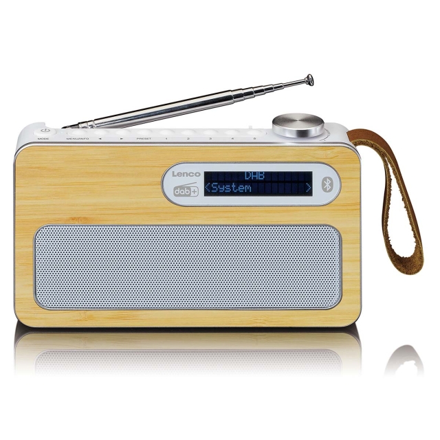 Lenco Bärbar DAB+/ FM-radio med Bluetooth® Bamboo White