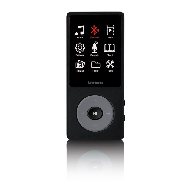Lenco MP3/MP4-spelare med Bluetooth® och 8 GB internminne Svart