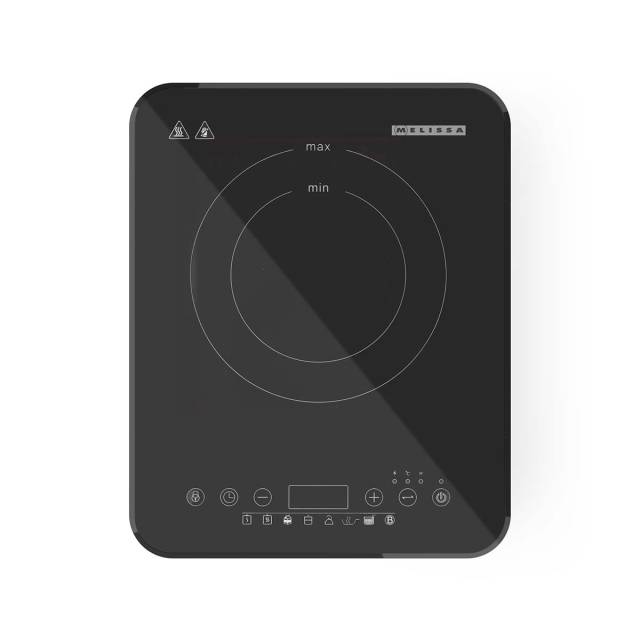 MELISSA Induktionshäll | 2000 W | 10 effektnivåer | 8 förinställningar | Timerfunktion | Boostfunktion | LCD-display | Överhettningsskydd | Barnlås | Svart