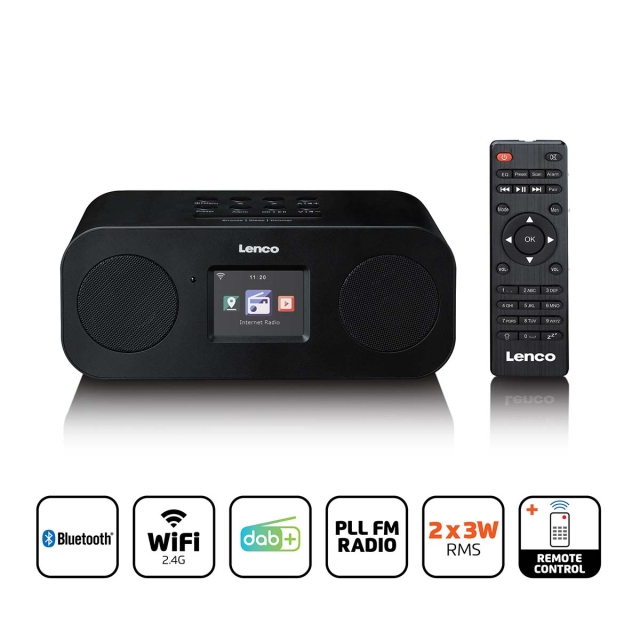 Lenco Stereo internetradio med DAB+, FM och Bluetooth®
