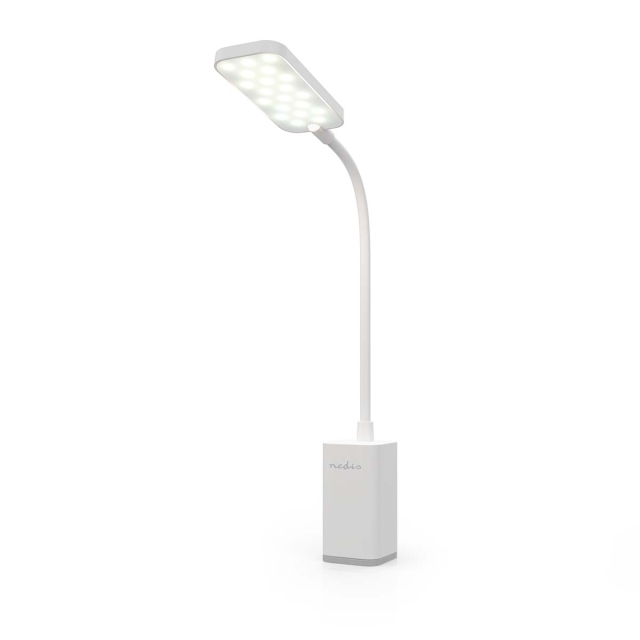 Nedis LED Bordslampa | Dimbar | 1 Ljusläge | 90 lm | Uppladdningsbar | Peka på funktion | Vit