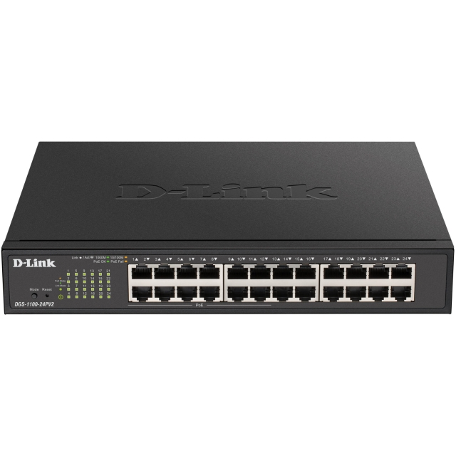 D-Link DGS-1100-24PV2 24-Port Gigabit PoE Smart Managed Switch