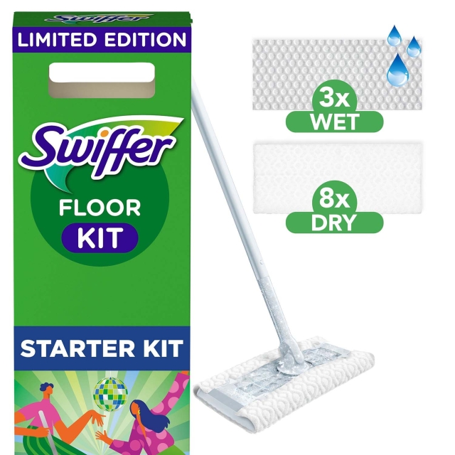 Swiffer Duster kit 1st Rengöringsmopp +8st torra+3st fuktiga "Dance away the dust"
