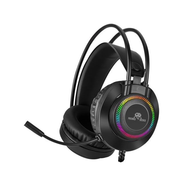 Freaks and Geeks Dubbel headset med bakgrundsbelyst mikrofon – PC/PS4/PS5/Xbox One
