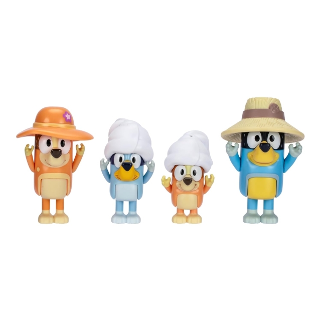 Bluey Figurer, 4-pack – Familjens tältutflykt (90267)