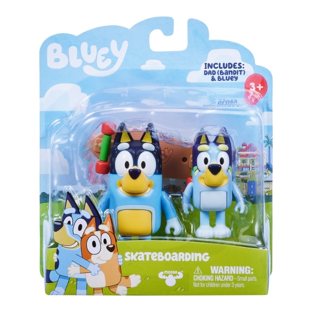Bluey S3-figurer, 2-pack – Skateboard