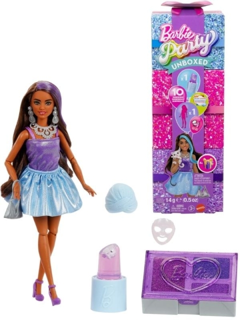Barbie Glam Party Unboxed Lila Petite-docka (JFY66)