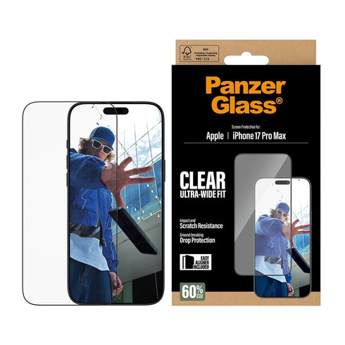 PanzerGlass Skärmskydd – iPhone 17 Pro Max – UWF med EasyAligner