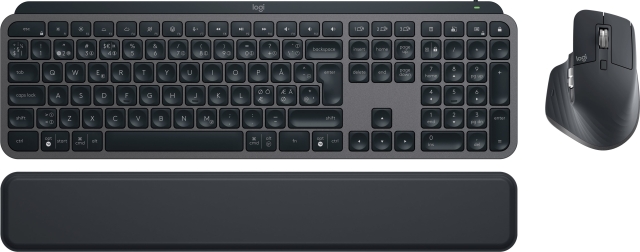Logitech MX Keys S Combo – tangentbord och mus med handledsstöd, grafitgrå