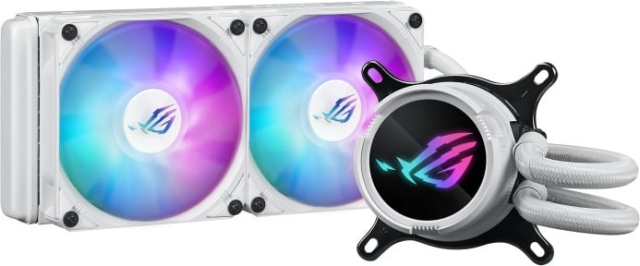 ASUS ROG STRIX LC III 240 ARGB White Edition – vätskekylningssystem, vitt.