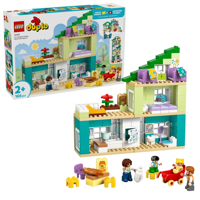 LEGO DUPLO Town – 3-i-1 modernt familjehus med figurer (10470)
