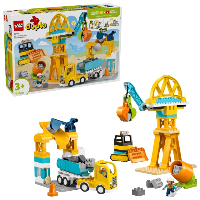 LEGO DUPLO Town – 3-i-1 byggarbetsplats och fordon (10476)