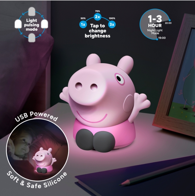 Paladone Peppa Pig – uppladdningsbar silikonlampa