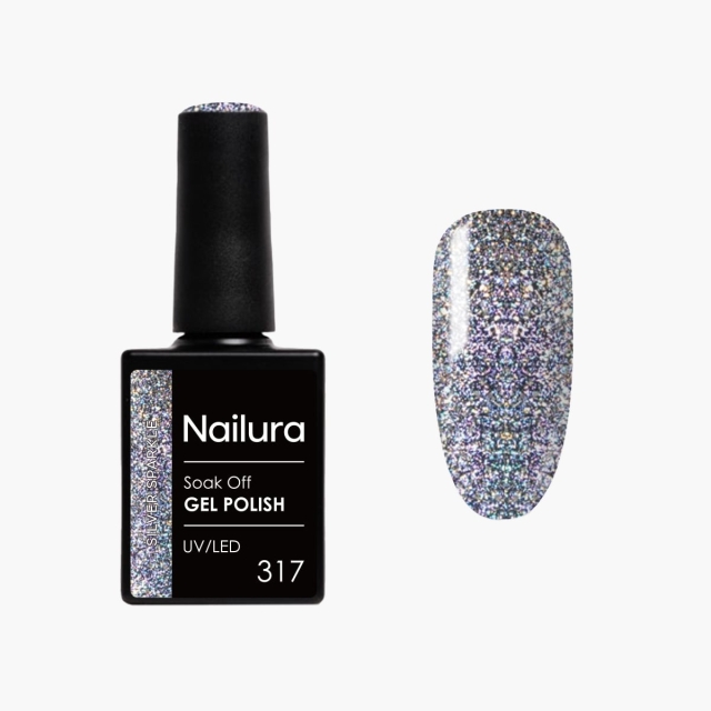 Nailura Gelpolish 317 – Silver Sparkle – 10 ml