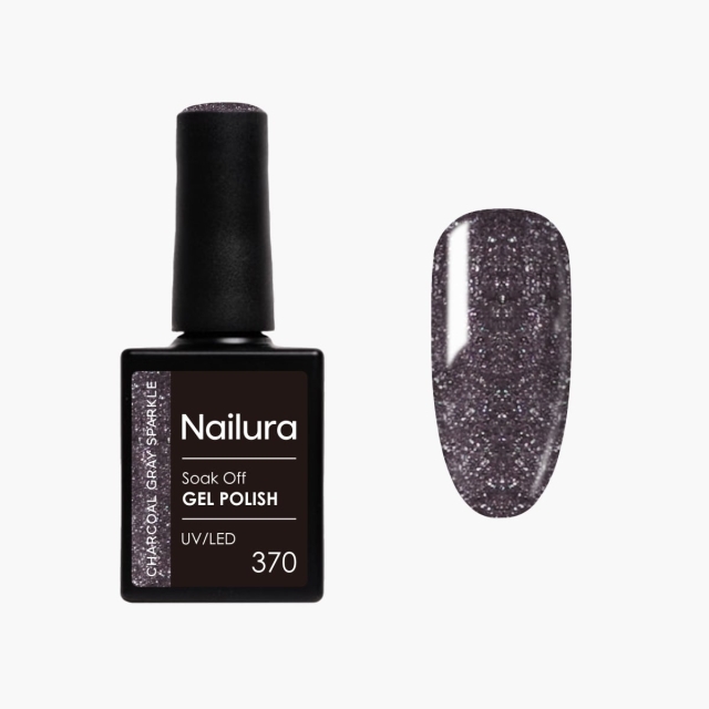 Nailura Gelpolish 370 – Charcoal Gray Sparkle – 10 ml