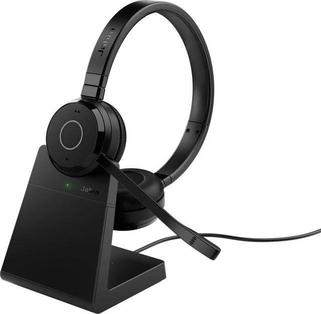 Jabra Evolve 65 TE Bluetooth-headset och laddningsstation, MS, USB-A, stereo