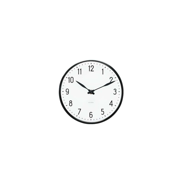 Arne Jacobsen Clocks Arne Jacobsen – Väggklocka för stationer – Ø16 cm – Svart