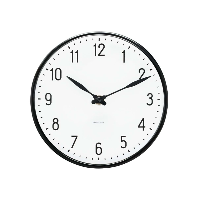 Arne Jacobsen Clocks Arne Jacobsen – Väggklocka för stationer – Ø29 cm – Svart