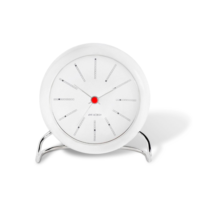 Arne Jacobsen Clocks Arne Jacobsen – Bankers bordsklocka – Ø11 cm – Vit