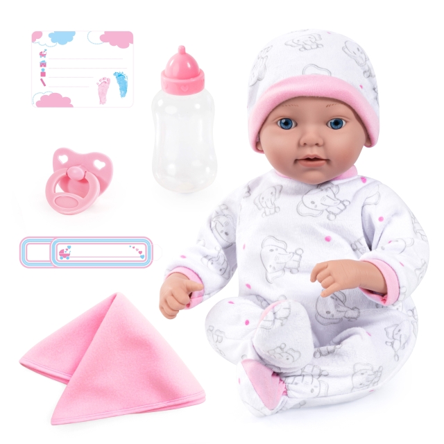 Bayer Reborn-docka 38 cm – Vit/Rosa (93827AB)