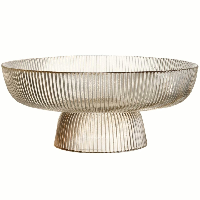 Maku Serveringsskål räfflad champagne 26 cm