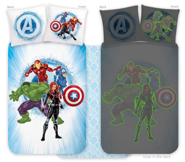 BrandMac Sängkläder – Juniorstorlek 100 x 140 cm – Avengers 91 Glow (1029345)