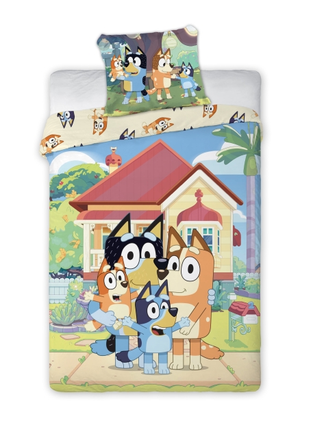 BrandMac Sängkläder – Juniorstorlek 100 x 140 cm – Bluey Family (1029599)