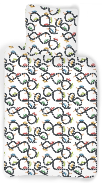 BrandMac Sängkläder – Juniorstorlek 100 x 140 cm – Bilrace (1000431)