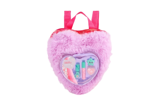 CREATE it! Sminkväska i fluffig ryggsäck Love Purp (841009B)