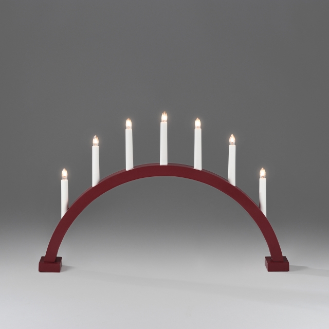 Konstsmide Elljusstake 7-arm 2272-525 båge 7 ljus röd Konstsmide