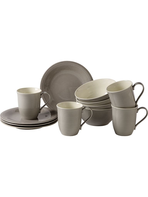 LIKE by Villeroy  & Boch Group Frukostset Color Loop Stone 12-pack LIKE by Villeroy