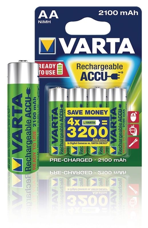 Varta Batteri NiMH AA/LR6 1.2 V 2100 mAh R2U 4-pack