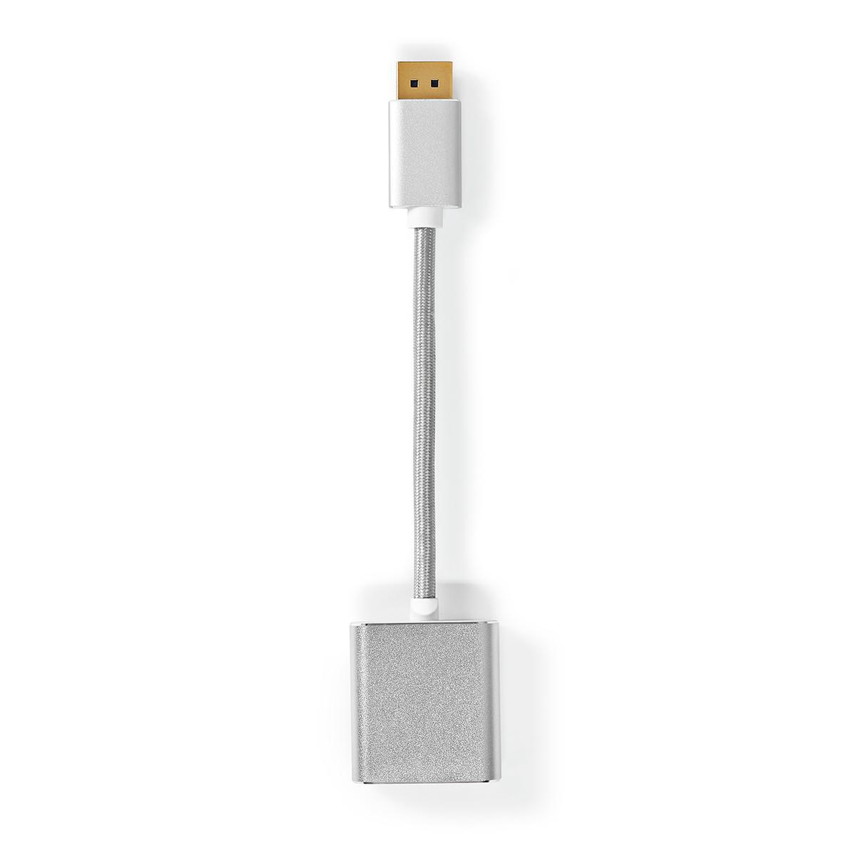 Displayport-kabel | DisplayPort Hane | DVI-D 24+1-Pin Hona | 1080p | Guldplaterad | 0.20 m | Rund | Flätad | Silver | Kartong me