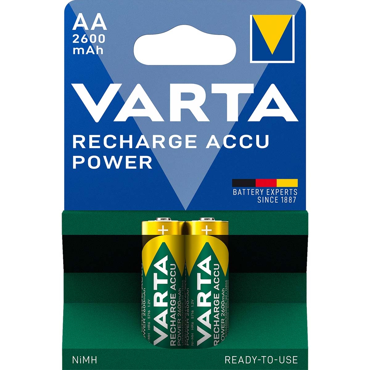 Varta Laddningsbara Ni-MH-batterier, AA | 1.2 V DC | 2600 mAh | 2-pack