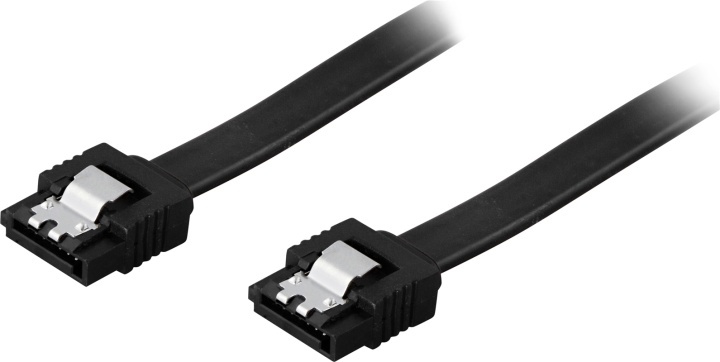 DELTACO SATA-kabel, SATA 6Gb/s, lås-clips, 1 meter (SATA-1003) i gruppen DATORER & KRINGUTRUSTNING / Datorkablar / Interna / SATA hos TP E-commerce Nordic AB (38-11045)