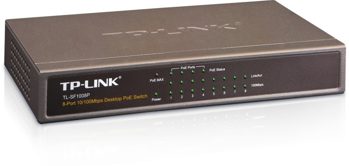 TP-LINK, Nätverksswitch (TL-SF1008P) i gruppen DATORER & KRINGUTRUSTNING / Nätverk / Switchar hos TP E-commerce Nordic AB (38-11407)