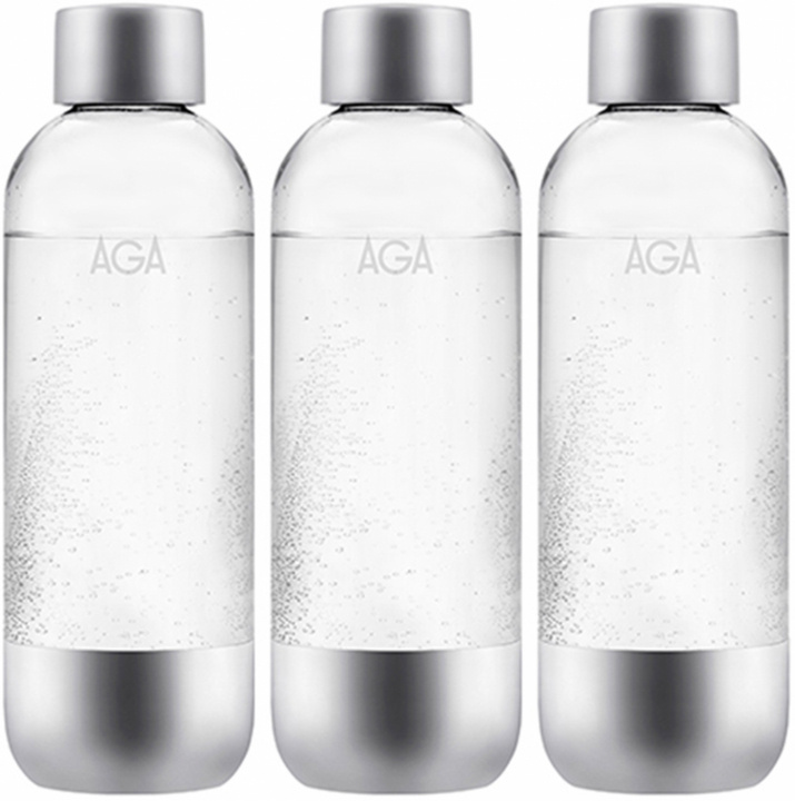 3-pack AGA AQVIA Stål 1L, PET-flaska i gruppen HEM, HUSHÅLL & TRÄDGÅRD / Hushållsmaskiner / Vatten & Juice / Kolsyremaskiner / Tillbehör hos TP E-commerce Nordic AB (38-11697PKT)