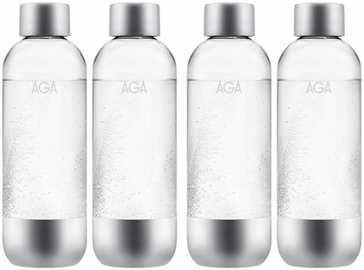 4-pack AGA AQVIA Stål 1L, PET-flaska i gruppen HEM, HUSHÅLL & TRÄDGÅRD / Hushållsmaskiner / Vatten & Juice / Kolsyremaskiner / Tillbehör hos TP E-commerce Nordic AB (38-11697PKT2)