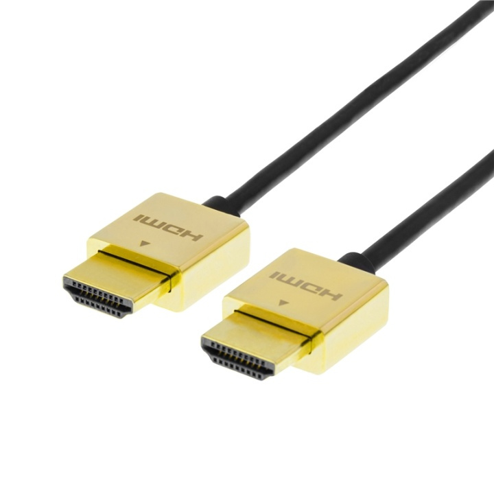 DELTACO prime ultratunn HDMI-kabel guldpläterad, 2m (HDMI-1042-K) i gruppen HEMELEKTRONIK / Kablar & Adaptrar / HDMI / Kablar hos TP E-commerce Nordic AB (38-11808)