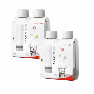4-pack AGA AQVIA "on-the-go" 0,5L, PET-flaska (Vit)