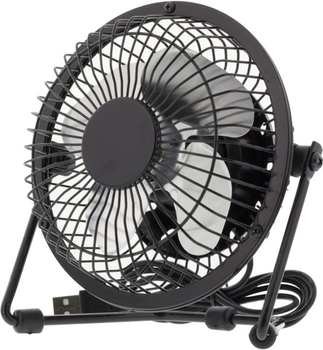 Deltaco USB fan, 10cm, table model, 1x USB Type A ma, black i gruppen HEM, HUSHÅLL & TRÄDGÅRD / Fläktar & Klimatprodukter / Bordsfläktar hos TP E-commerce Nordic AB (38-15236)