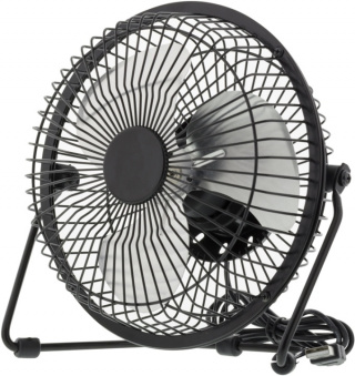 Deltaco USB fan, 13cm, table model, 1x USB Type A ma, black