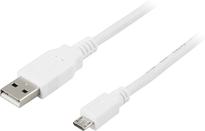 USB 2.0 kabel A Hane - Micro B Hane, 2 meter (USB-302W) i gruppen SMARTPHONE & SURFPLATTOR / Laddare & Kablar / Kablar / Kablar microUSB hos TP E-commerce Nordic AB (38-1572)