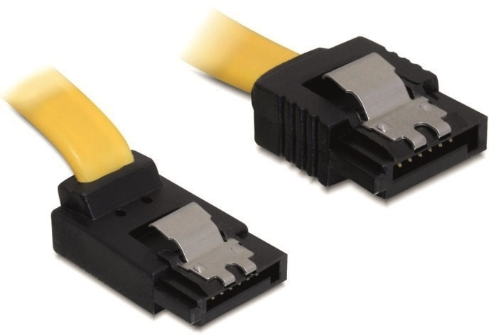DeLOCK SATA-kabel, 6Gb/s, låsclip, vinklad(uppåt)-rak, 0,5m, gul i gruppen DATORER & KRINGUTRUSTNING / Datorkablar / Interna / SATA hos TP E-commerce Nordic AB (38-16188)