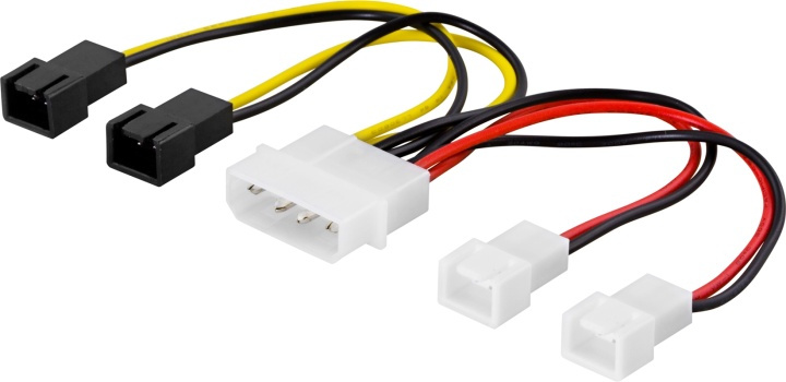 DELTACO adapterkabel för fläktar, från 4-pin till 4x3-pin (SSI-38) i gruppen DATORER & KRINGUTRUSTNING / Datorkablar / Interna / Strömkablar & Adaptrar hos Teknikproffset Nordic AB (38-16260)